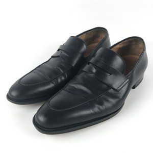 Magnanni Black Leather Penny Loafers Spain Sz 13